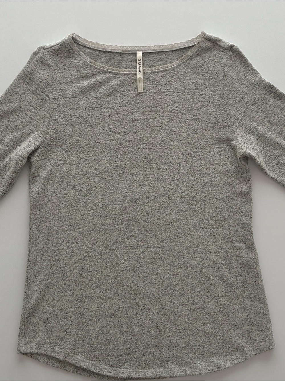Soma Heather Gray Long Sleeve Tee Womens Cozy Sleep and Lounge Wear